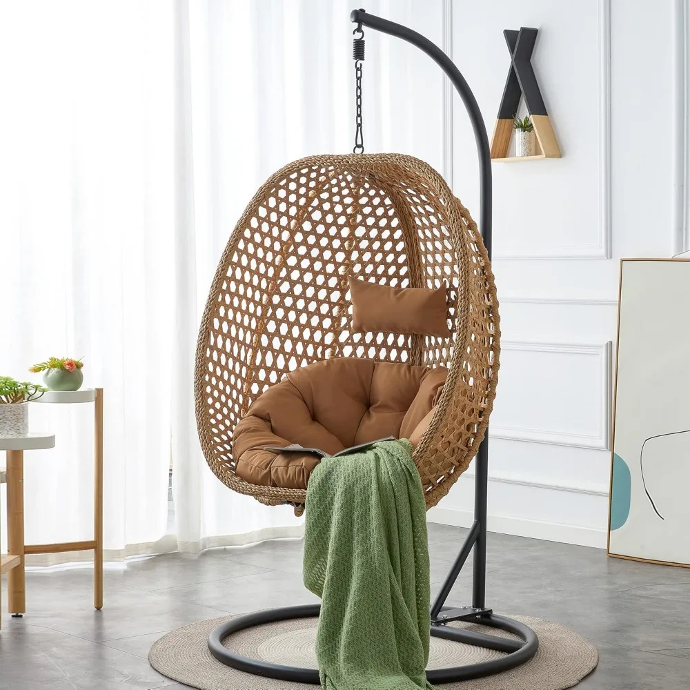 Swining Egg Chair with Stand,Wicker Rattan Hanging Egg Chairs, Patio Swing Chair with UV Resistant Cushion, Outdoor Indoor Hangi
Swining Egg Chair with Stand,Wicker Rattan Hanging Egg Chairs, Patio Swing Chair with UV Resistant Cushion, Outdoor Indoor Hangi