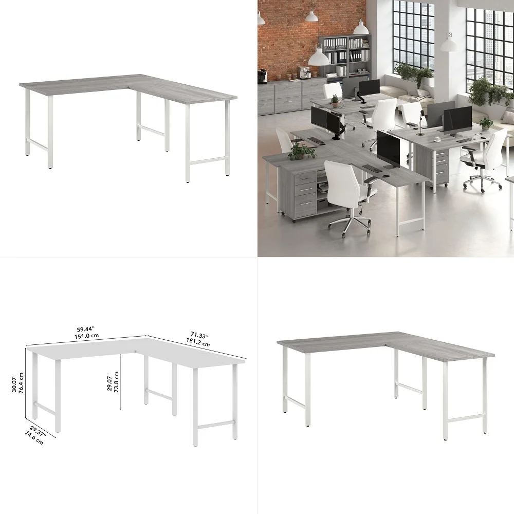 Business Furniture Hustle 60W x 30D L Shaped Computer Desk with Metal Legs in Platinum Gray, Modular Corner Table for Home and
Business Furniture Hustle 60W x 30D L Shaped Computer Desk with Metal Legs in Platinum Gray, Modular Corner Table for Home and