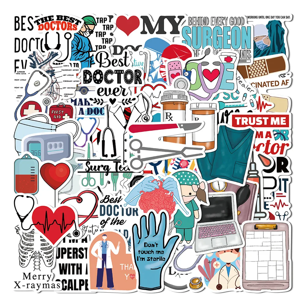 50Pcs Cartoon Doctor Nurse Stickers Waterproof Graffiti For Luggage Laptop Guitar Phone Water Bottle Decals
50Pcs Cartoon Doctor Nurse Stickers Waterproof Graffiti For Luggage Laptop Guitar Phone Water Bottle Decals