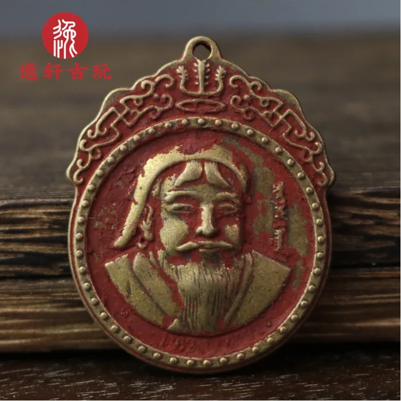 Antique Copper Ornament Brass Cinnabar Brand Mongolian King Genghis Khan Copper Brand round Bronze Pendant Amulet Pendant
Antique Copper Ornament Brass Cinnabar Brand Mongolian King Genghis Khan Copper Brand round Bronze Pendant Amulet Pendant