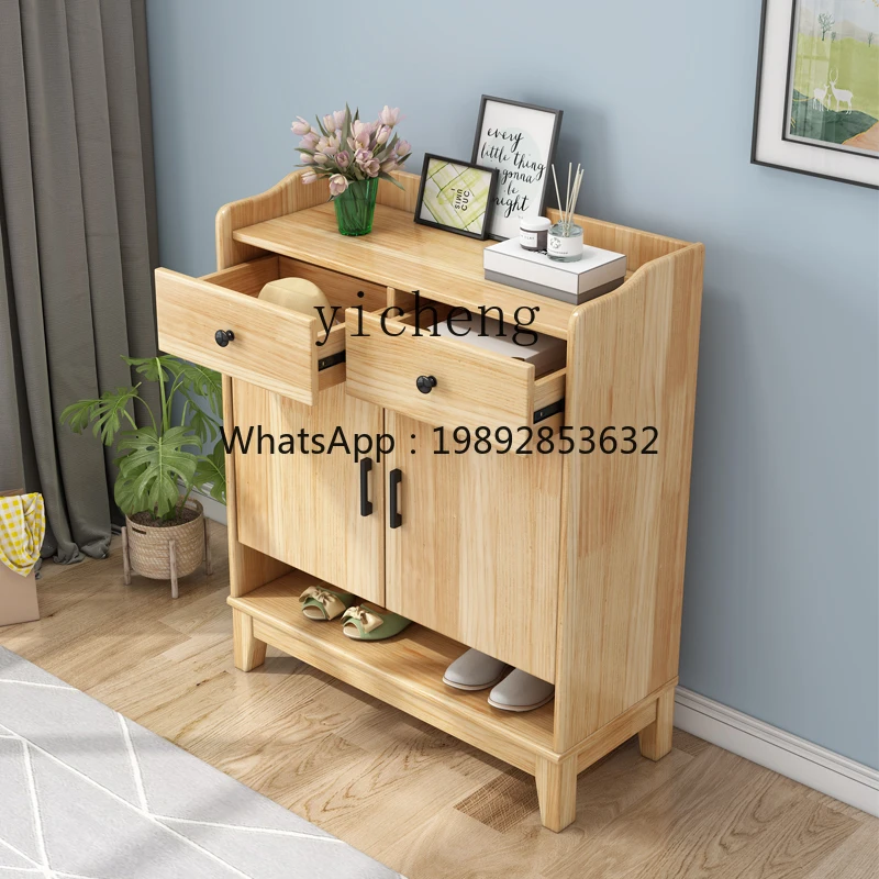 BB household door solid wood shoe cabinet with pumping economical porch cabinet large capacity locker
BB household door solid wood shoe cabinet with pumping economical porch cabinet large capacity locker