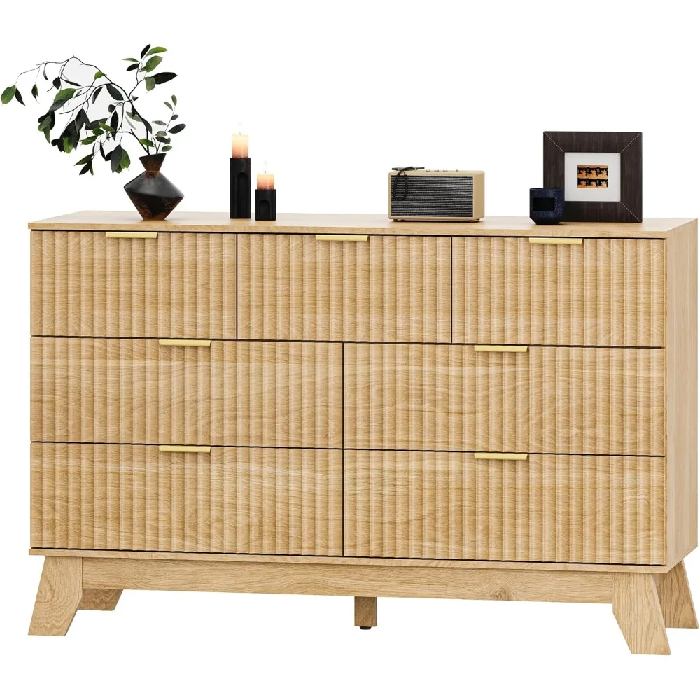 Fluted Dresser for Bedroom with 7 Drawer, Mid Century Modern Chest of Drawers, 48 Wide Natural Wood Dresser for Closet, Wooden B
Fluted Dresser for Bedroom with 7 Drawer, Mid Century Modern Chest of Drawers, 48 Wide Natural Wood Dresser for Closet, Wooden B