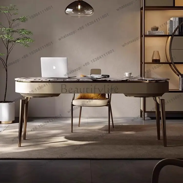 Italian minimalist desk high-end natural marble desk for home use
Italian minimalist desk high-end natural marble desk for home use
