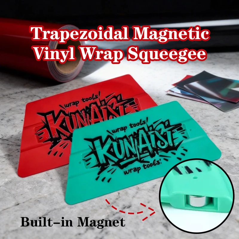 Magnetic Vinyl Wrap Squeegee for Film Installation, Durable Dual-Hardness Silicone Trapezoidal Squeegee, Thin-Edge Double-Sided
Magnetic Vinyl Wrap Squeegee for Film Installation, Durable Dual-Hardness Silicone Trapezoidal Squeegee, Thin-Edge Double-Sided