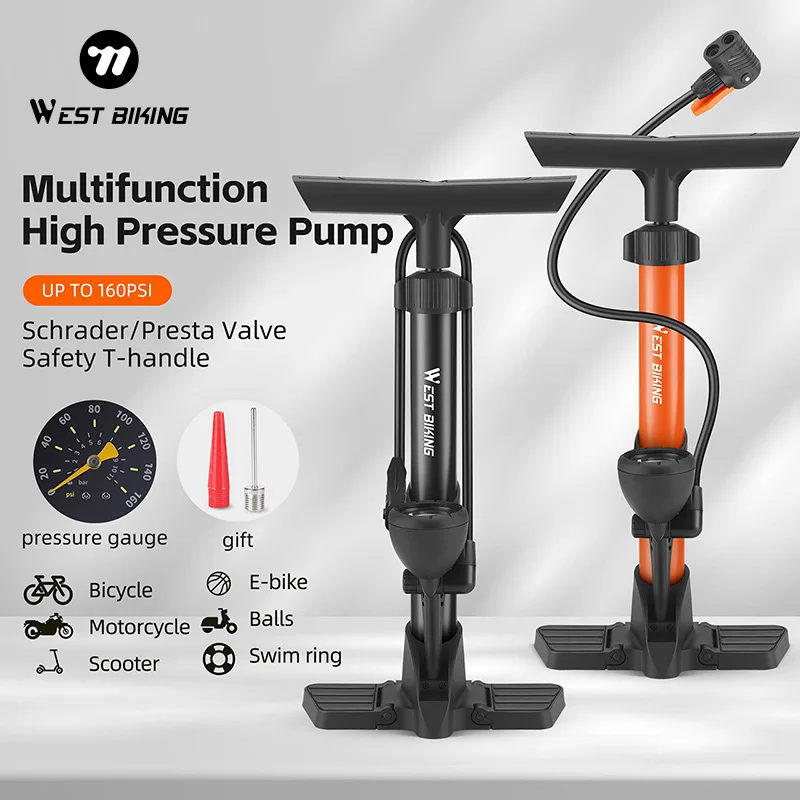 WEST BIKING 160PSI насос высокого давления портативный многоцелевой воздушный насос насос для велосипедных шин MTB дорожный велосипедный насос аксессуары для велосипеда
WEST BIKING 160PSI насос высокого давления портативный многоцелевой воздушный насос насос для велосипедных шин MTB дорожный велосипедный насос аксессуары для велосипеда