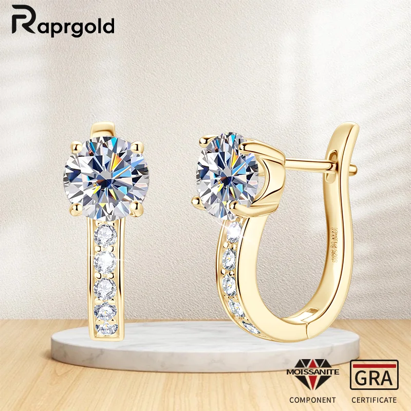 Сертифицированные круглые серьги-кольца с муассанитом RAPRGOLD GRA для женщин, серьги U-образной формы из стерлингового серебра 925 пробы, ювелирные изделия, подарки на день матери
Сертифицированные круглые серьги-кольца с муассанитом RAPRGOLD GRA для женщин, серьги U-образной формы из стерлингового серебра 925 пробы, ювелирные изделия, подарки на день матери