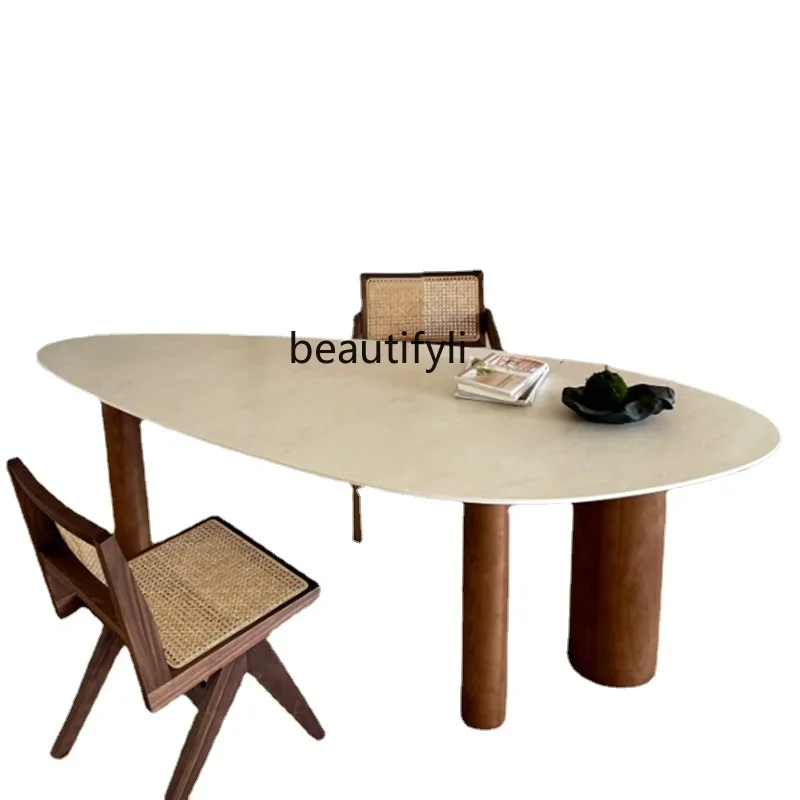 xzqSolid Wood Dining Table Retro Charming Style Modern Simple Shaped Oval Creative Nordic Desk Dining Table
xzqSolid Wood Dining Table Retro Charming Style Modern Simple Shaped Oval Creative Nordic Desk Dining Table
