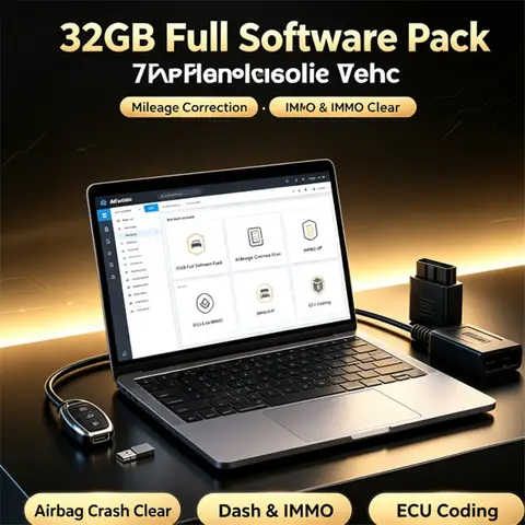32GB Full Software Pack Mileage Correction Airbag Crash Clear IMMO off Dash & IMMO Car Diagnostic Tools