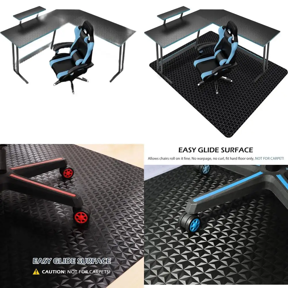 63x51 Large Office Chair Mat for Hardwood Floors, Non-Slip Vinyl Floor Protector for Home Office and Gaming Chairs, Black
63x51 Large Office Chair Mat for Hardwood Floors, Non-Slip Vinyl Floor Protector for Home Office and Gaming Chairs, Black