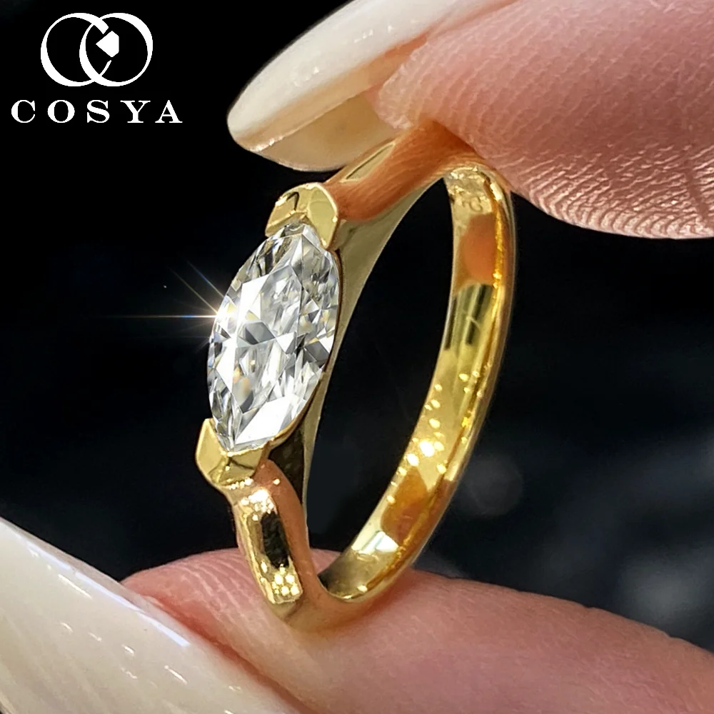 COSYA 1CT Marquise Cut Moissanite Ring for Women S925 Silver East West Solitaire Diamond Wedding Band Jewelry Certified Gift
COSYA 1CT Marquise Cut Moissanite Ring for Women S925 Silver East West Solitaire Diamond Wedding Band Jewelry Certified Gift