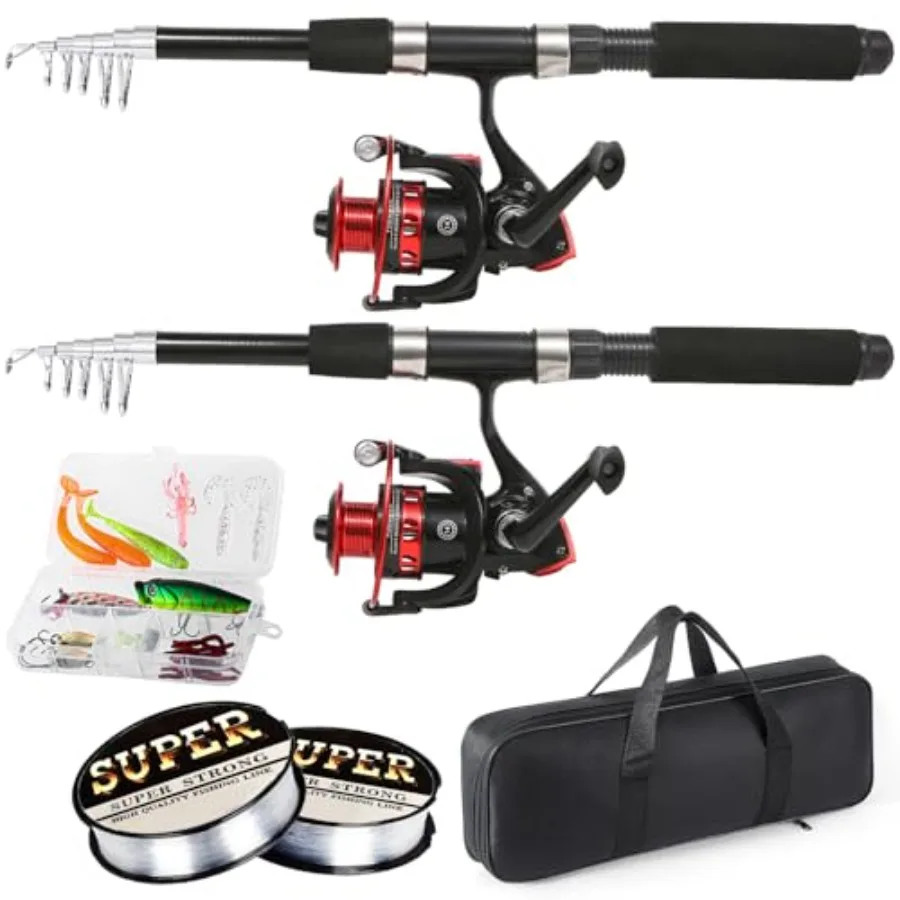 Fishing Rod, 6.9ft 2Pcs Telescopic Fishing Rods Set, Carbon Fiber Fishing Pole, 2PCS Spinning Rod and Reel Combo with Carrier B
Fishing Rod, 6.9ft 2Pcs Telescopic Fishing Rods Set, Carbon Fiber Fishing Pole, 2PCS Spinning Rod and Reel Combo with Carrier B