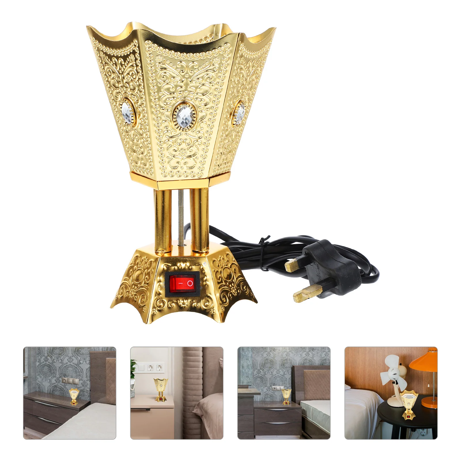 Plug-in Incense Burner Censer Holder Middle Eastern Style Electric Ornament Retro Decor Decorative Metal Decorations
Plug-in Incense Burner Censer Holder Middle Eastern Style Electric Ornament Retro Decor Decorative Metal Decorations
