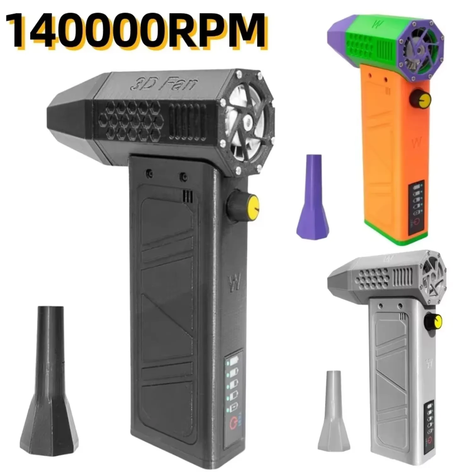 140000RPM Mini Turbo Jet Fan Brushless Motor Handheld Duct Fan 52M/S Portable Turbo Fan Type-C Charging with Power Display Compu
140000RPM Mini Turbo Jet Fan Brushless Motor Handheld Duct Fan 52M/S Portable Turbo Fan Type-C Charging with Power Display Compu
