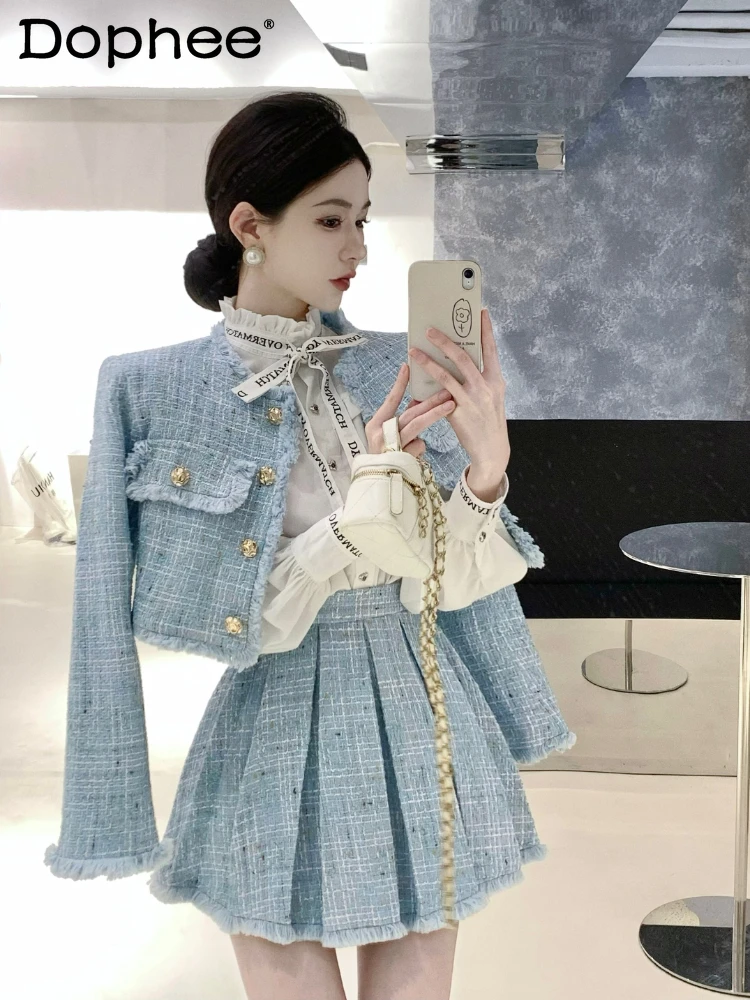 Sweet High Waist Pleated Skirt 2 Pieces Suit Women Spring New Fashion Socialite Temperament Crew Neck Long Sleeve Short Coat
Sweet High Waist Pleated Skirt 2 Pieces Suit Women Spring New Fashion Socialite Temperament Crew Neck Long Sleeve Short Coat