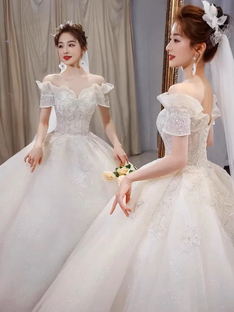 MDYS-241#2025 New Wedding Dress Soft Mesh Bridal Lace Sequin Luxury French Palace Wedding Dress Large Size Wholesale
MDYS-241#2025 New Wedding Dress Soft Mesh Bridal Lace Sequin Luxury French Palace Wedding Dress Large Size Wholesale