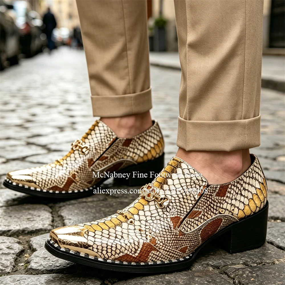 Beige Gold Bead Metal Toe Snake Print Men Dress Shoes Pointed Toe Rhinestone Decor British Slip on Formal Shoes Party Business
Beige Gold Bead Metal Toe Snake Print Men Dress Shoes Pointed Toe Rhinestone Decor British Slip on Formal Shoes Party Business