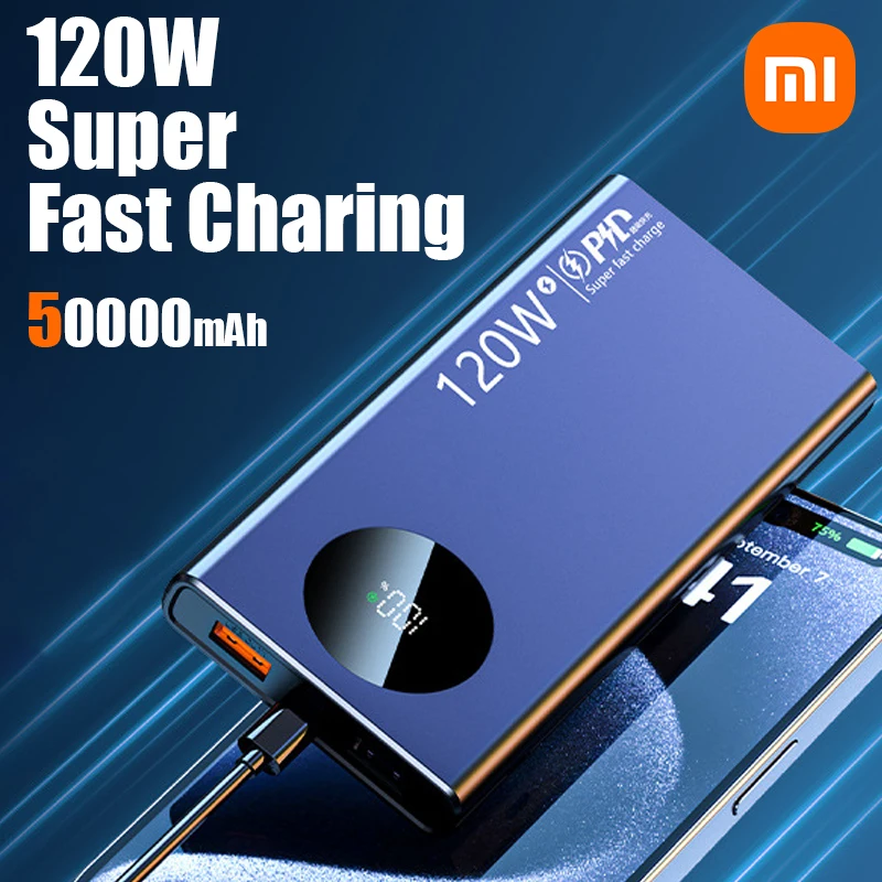 Xiaomi Power Bank 120W Super Fast Charging Battery Pack 50000mAh High Capacity Portable Charger For iPhone Samsung High-Speed
Xiaomi Power Bank 120W Super Fast Charging Battery Pack 50000mAh High Capacity Portable Charger For iPhone Samsung High-Speed