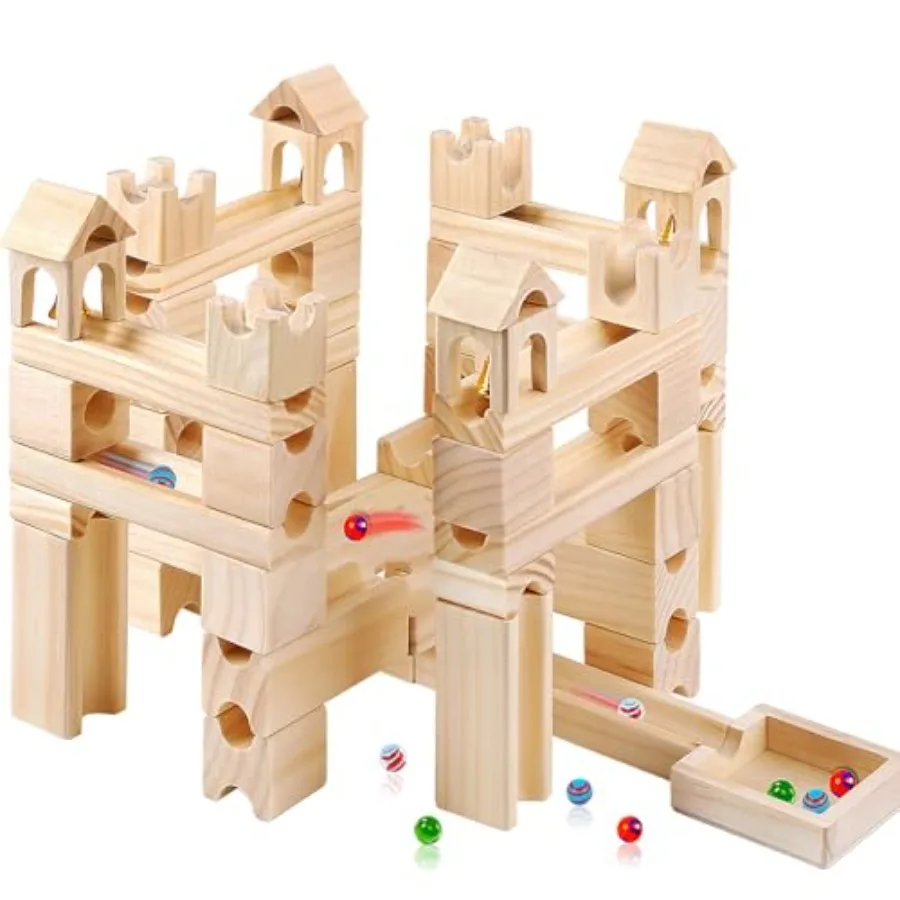 Wooden Marble Run for Ages 4-8 80 Pieces Marble Rush Track Maze Construction Toy STEM Building Blocks Educational Gift for Boys
Wooden Marble Run for Ages 4-8 80 Pieces Marble Rush Track Maze Construction Toy STEM Building Blocks Educational Gift for Boys
