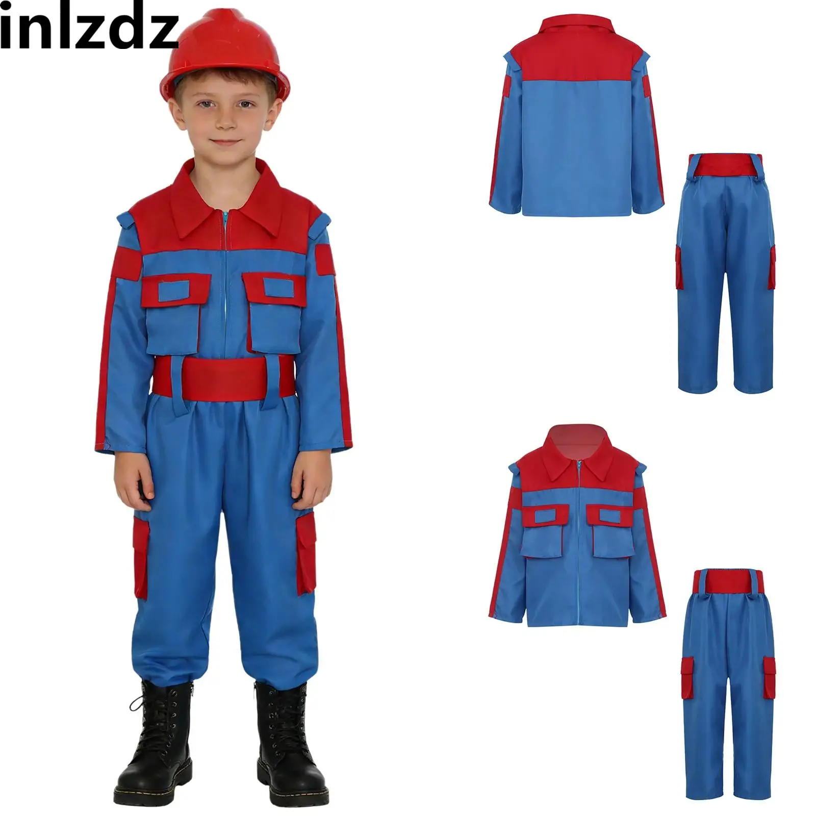 Teens Construction Worker Roleplay Costume Boys Girls Engineers Electricians 4-piece Set for Halloween School Stage Performance
Teens Construction Worker Roleplay Costume Boys Girls Engineers Electricians 4-piece Set for Halloween School Stage Performance