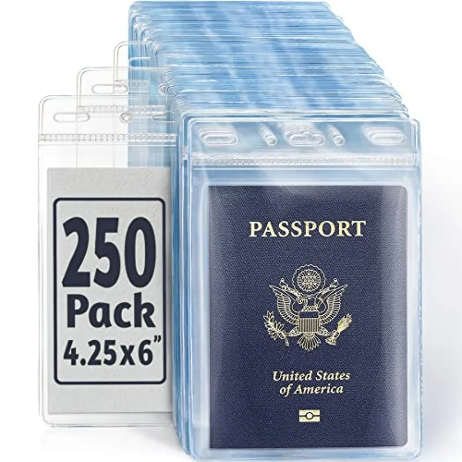 Passport and Identification Card Holders with Soft Edge Clear, 4x6 Inch, 2 Pack , Extra Large Vertical ID Holder, Zipperless Pl
Passport and Identification Card Holders with Soft Edge Clear, 4x6 Inch, 2 Pack , Extra Large Vertical ID Holder, Zipperless Pl