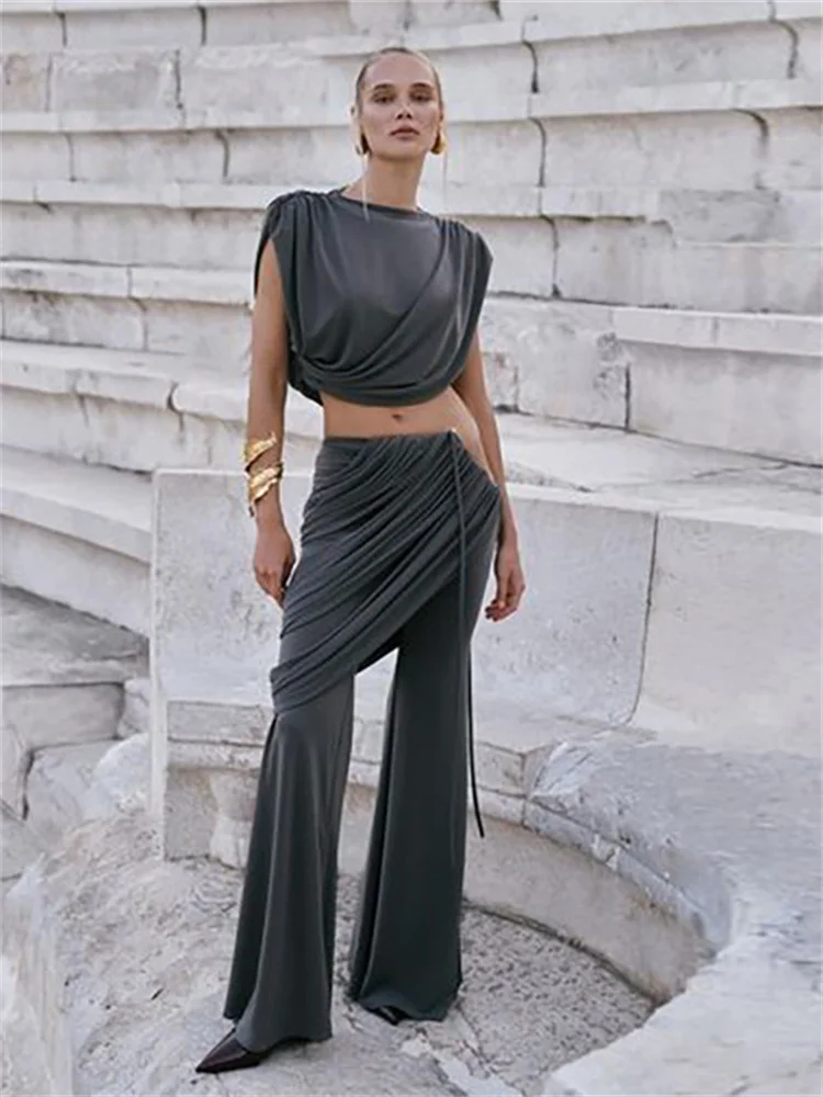InGrily Basic 2 Piece Set Classic Elegant Ruched Summer Women Chic Irregular Tank Tops+Skirts Pants Matching Casual Streetwear
InGrily Basic 2 Piece Set Classic Elegant Ruched Summer Women Chic Irregular Tank Tops+Skirts Pants Matching Casual Streetwear