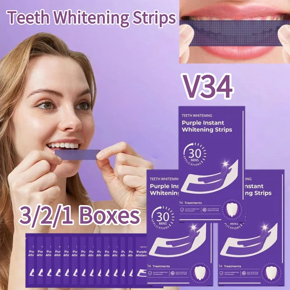 3/2/1 Boxes V34 Teeth Color Correction Strip Teeth Whitening Stickers Remove Stains Brightening Stickers Teeth Whitening Product
3/2/1 Boxes V34 Teeth Color Correction Strip Teeth Whitening Stickers Remove Stains Brightening Stickers Teeth Whitening Product