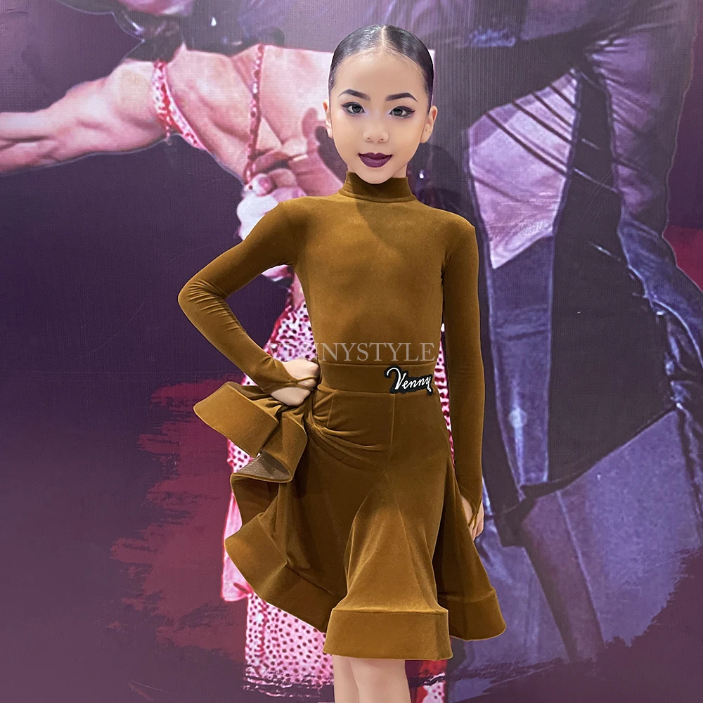 Vennystyle Latin dance dress competition dress High neck long sleeve ballroom dance dress women's professional dance dress
Vennystyle Latin dance dress competition dress High neck long sleeve ballroom dance dress women's professional dance dress