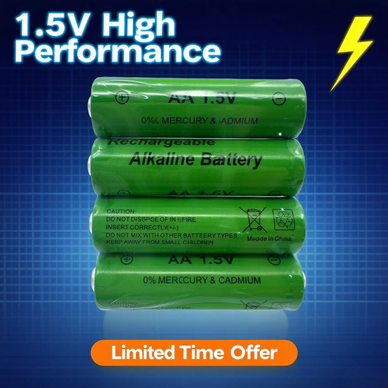 100% Original 1.5V AA Rechargeable NI-MH Batteries - High Capacity Precharged for Toys, Flashlights, Electronicsk)
100% Original 1.5V AA Rechargeable NI-MH Batteries - High Capacity Precharged for Toys, Flashlights, Electronicsk)