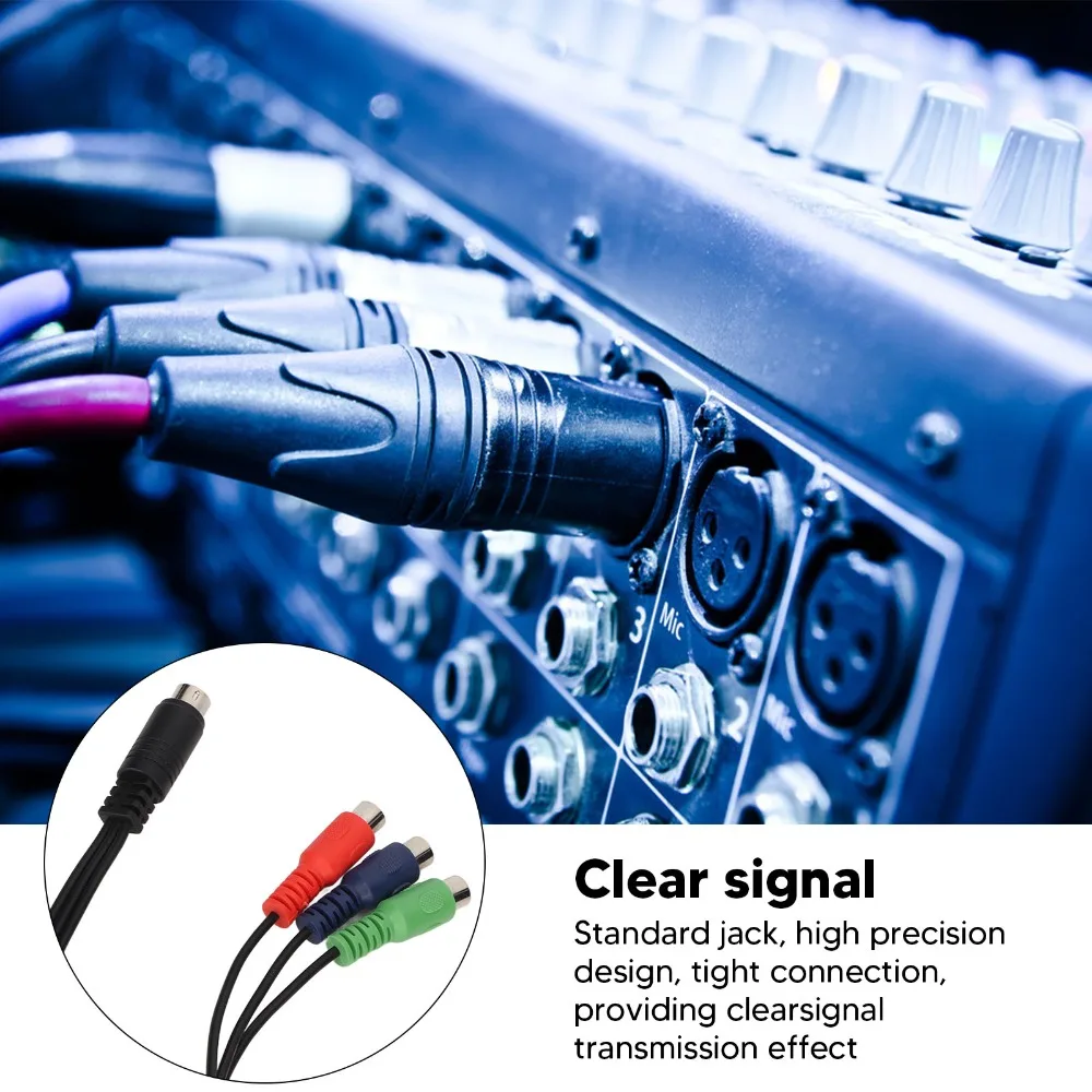 Plug and Play MINI DIN 9 Pin to 3RCA Cable 11.8in MINI DIN 9 Pin Male to 3RCA Female RGB Video Adapter Cable Video Equipment
Plug and Play MINI DIN 9 Pin to 3RCA Cable 11.8in MINI DIN 9 Pin Male to 3RCA Female RGB Video Adapter Cable Video Equipment
