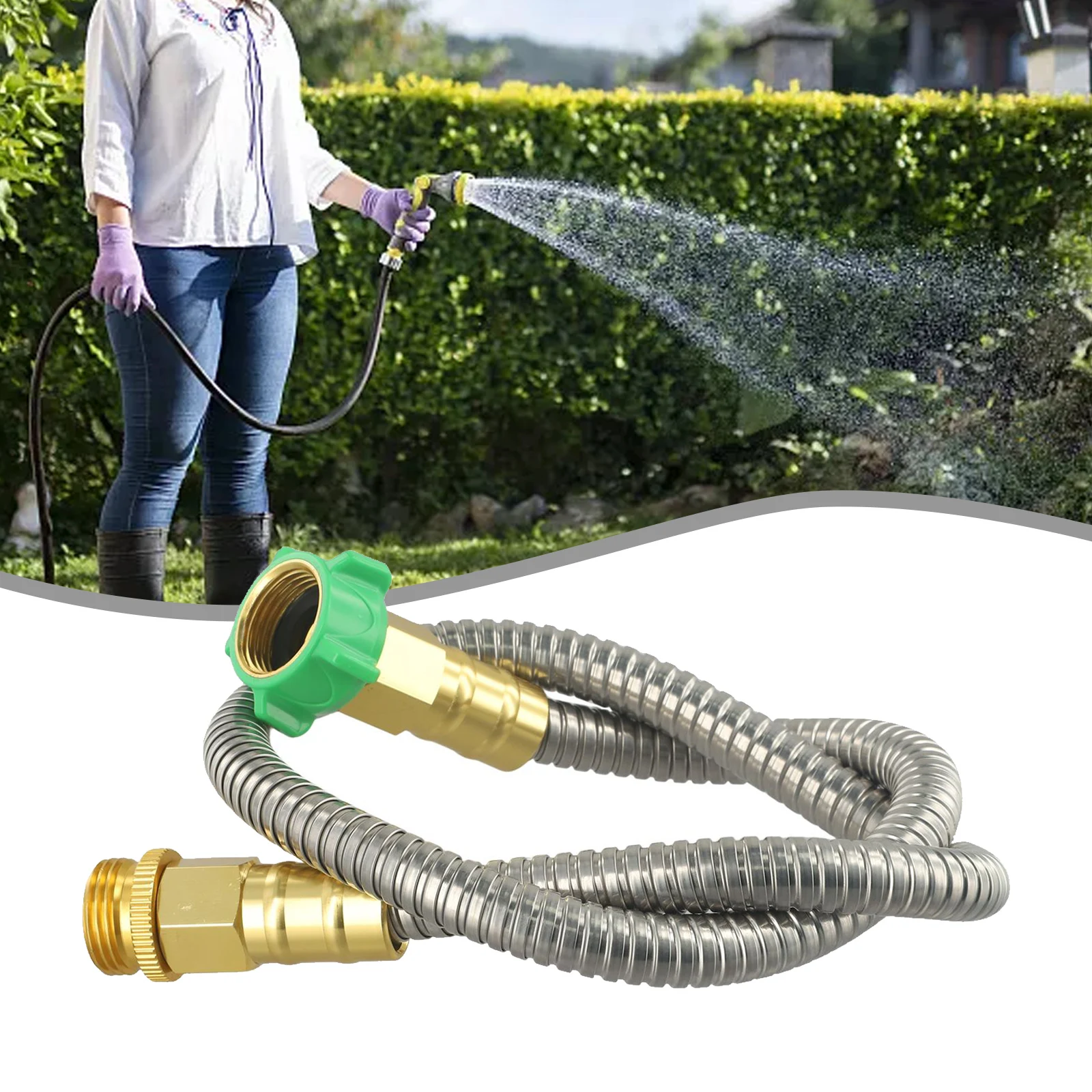 Heavy Duty Water Garden Hose, 3 Feet Stainless Steel Hose, Suitable For Indoor And Outdoor Use, A Steady Water Flow
Heavy Duty Water Garden Hose, 3 Feet Stainless Steel Hose, Suitable For Indoor And Outdoor Use, A Steady Water Flow