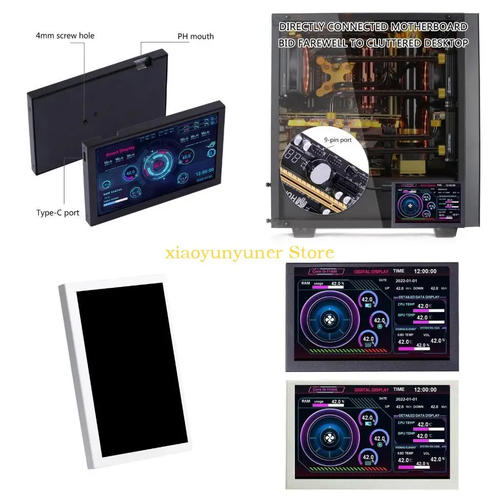 P9JB 5inch IPS USB Screen AIDA64 Type C Secondary Screen PC CPU Data Monitors Computer Temperature Display
P9JB 5inch IPS USB Screen AIDA64 Type C Secondary Screen PC CPU Data Monitors Computer Temperature Display
