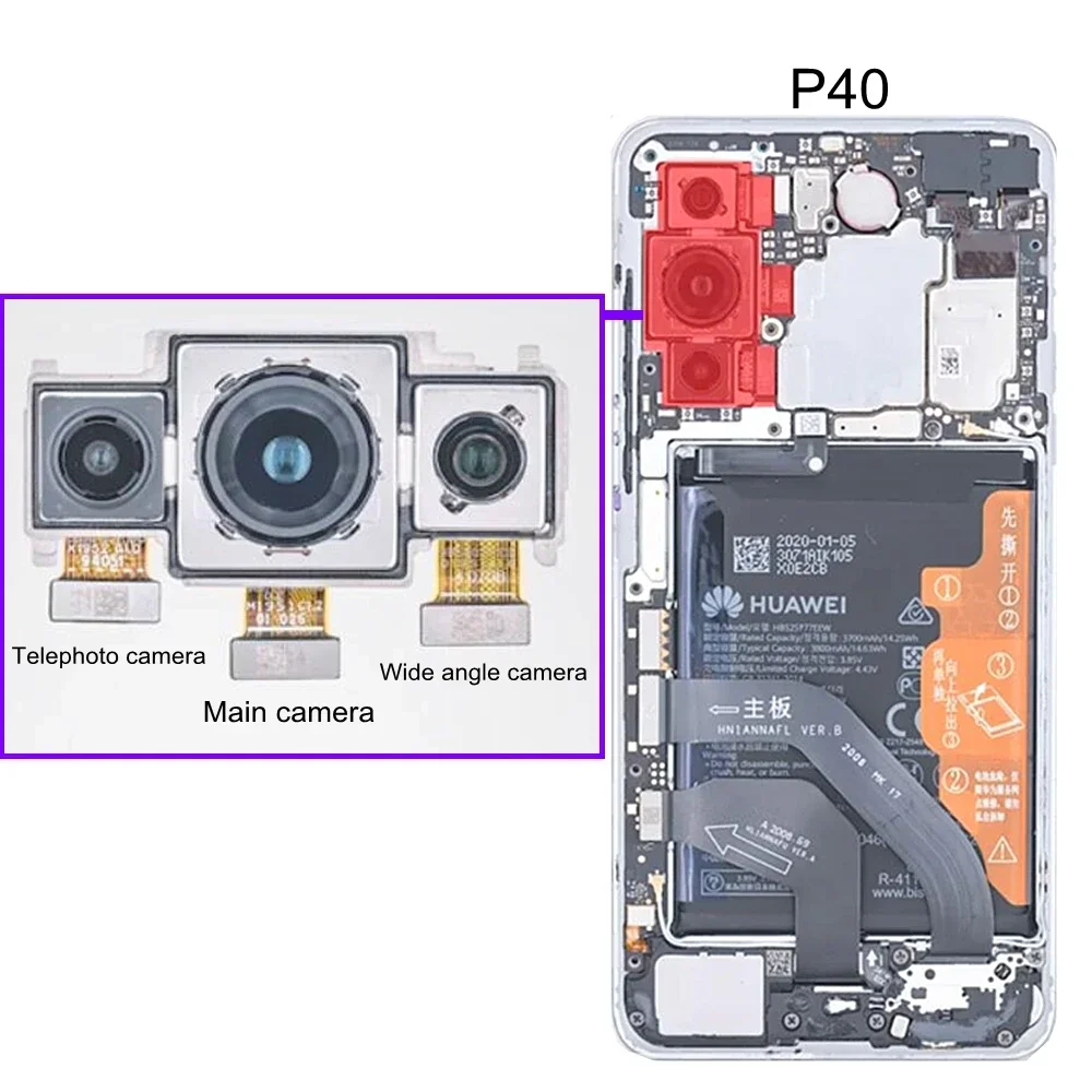 Front Back Camera For Huawei P40 Facing & Rear Ultra wide angle Camera Connector Telephoto Module Flex Cable Replacem
Front Back Camera For Huawei P40 Facing & Rear Ultra wide angle Camera Connector Telephoto Module Flex Cable Replacem