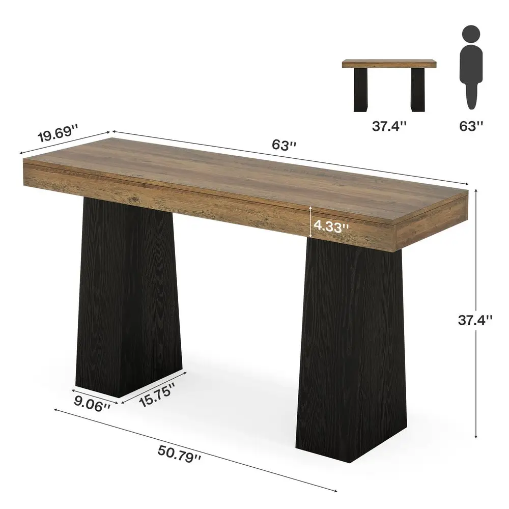 63Inch Bar Table, Wood Rustic Counter Height Pub Table, Rectangular Bar Height Dining Table with Thickened Tabletop and Sturdy
63Inch Bar Table, Wood Rustic Counter Height Pub Table, Rectangular Bar Height Dining Table with Thickened Tabletop and Sturdy