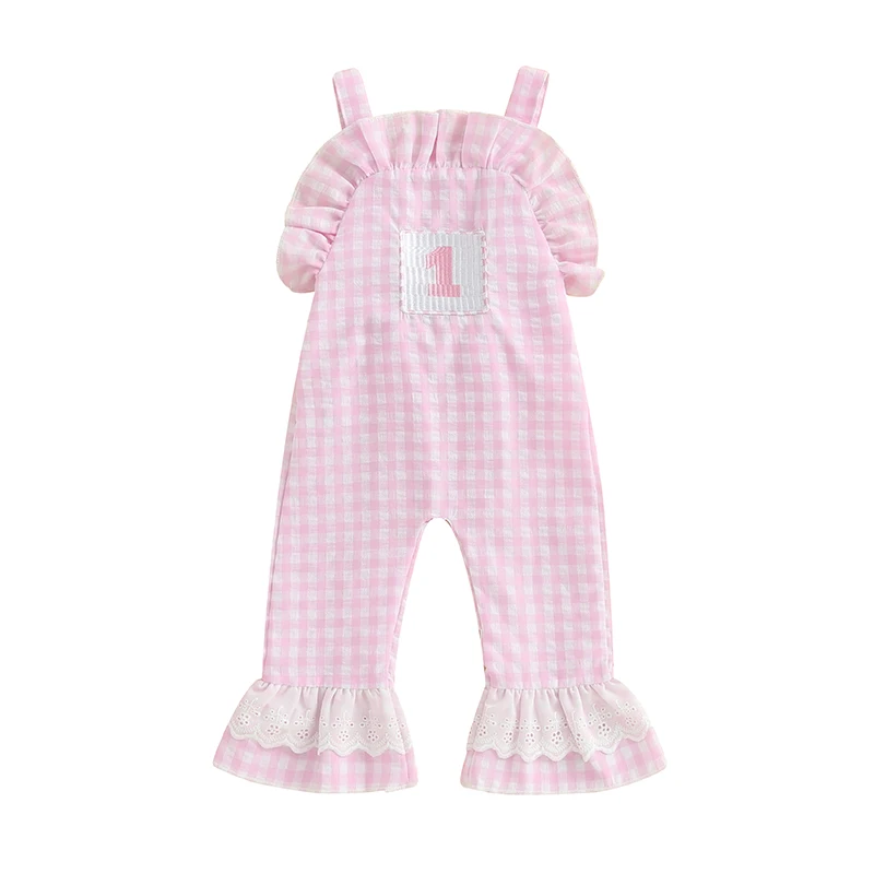 Baby Girl Rompers Sleeveless Letter Embroidery Plaid Jumpsuit Suspender Pants Summer Outfit
Baby Girl Rompers Sleeveless Letter Embroidery Plaid Jumpsuit Suspender Pants Summer Outfit