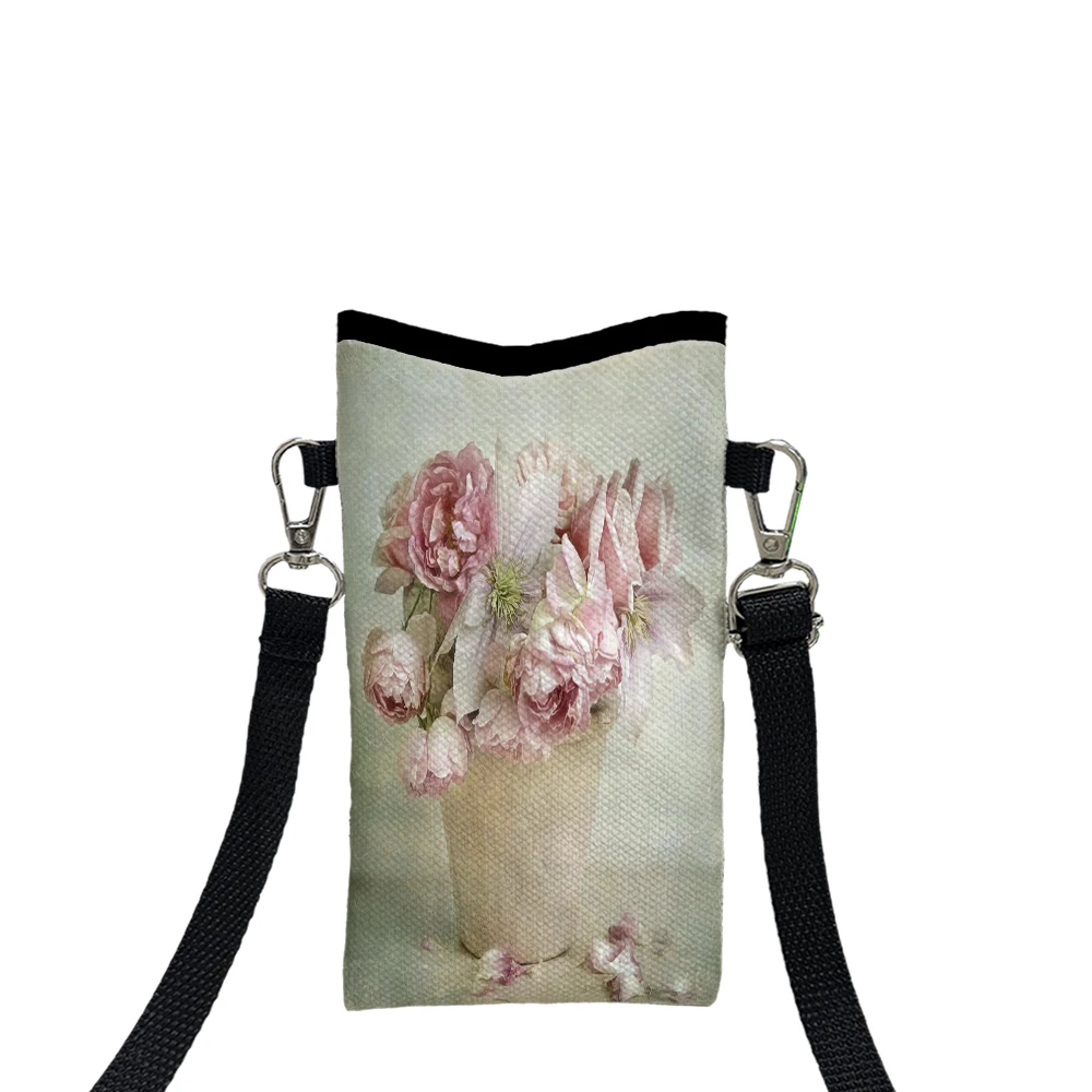 Pink FlowersPhone Pouch with Lanyard, Exquisite Pattern Print Crossbody Bag Polyester Fabric Shoulder Bag Mobile Phone Case 8.23
Pink FlowersPhone Pouch with Lanyard, Exquisite Pattern Print Crossbody Bag Polyester Fabric Shoulder Bag Mobile Phone Case 8.23