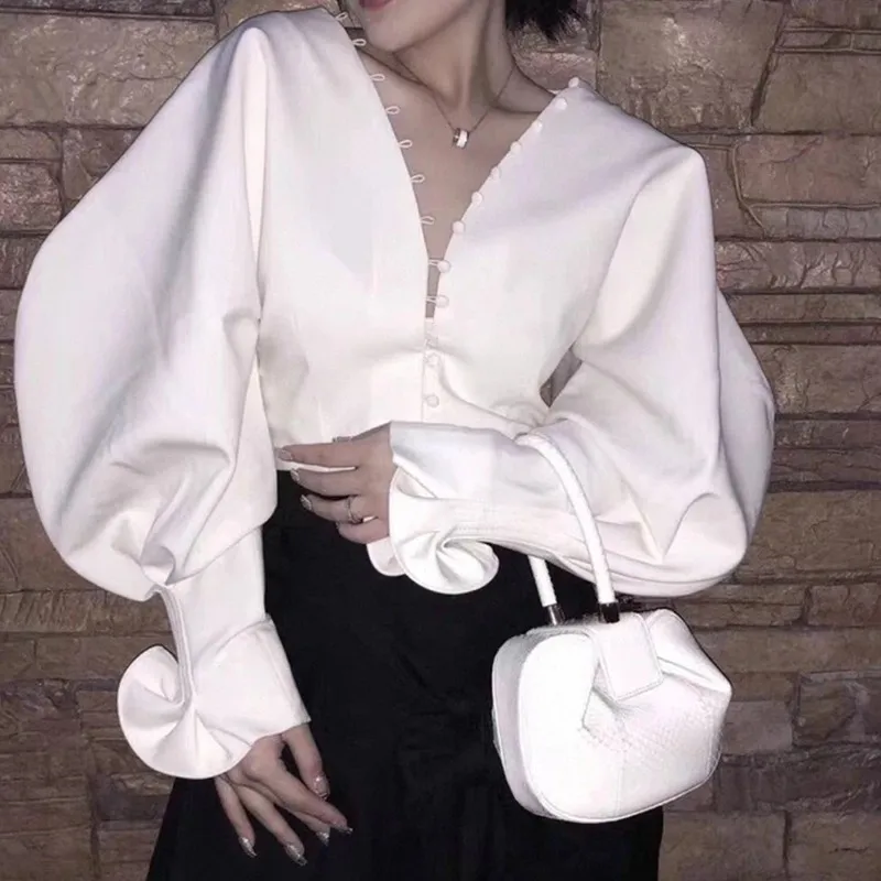 MEXZT элегантные белые рубашки женская мода уличная одежда блузки с v-образным вырезом офисные женские корейские пышные топы с длинными рукавами тонкий дизайн новые
MEXZT элегантные белые рубашки женская мода уличная одежда блузки с v-образным вырезом офисные женские корейские пышные топы с длинными рукавами тонкий дизайн новые
