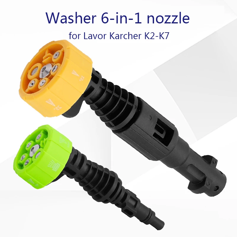 18CM Car Wash 6-in-1 Nozzle for Lavor Karcher K2-K7 Wash Adapter Water Spray Lengthen Nozzle Combination Tip Washer Gun Head
18CM Car Wash 6-in-1 Nozzle for Lavor Karcher K2-K7 Wash Adapter Water Spray Lengthen Nozzle Combination Tip Washer Gun Head