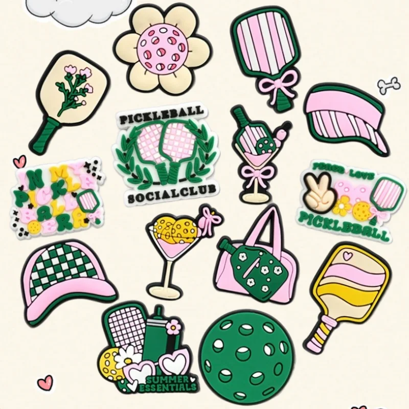 14Pcs Love Pick Ball Pattern Shoe Charms PVC Shoe Decoration Accessories Flower Racket Ball Hat Sports Clog Buckles
14Pcs Love Pick Ball Pattern Shoe Charms PVC Shoe Decoration Accessories Flower Racket Ball Hat Sports Clog Buckles