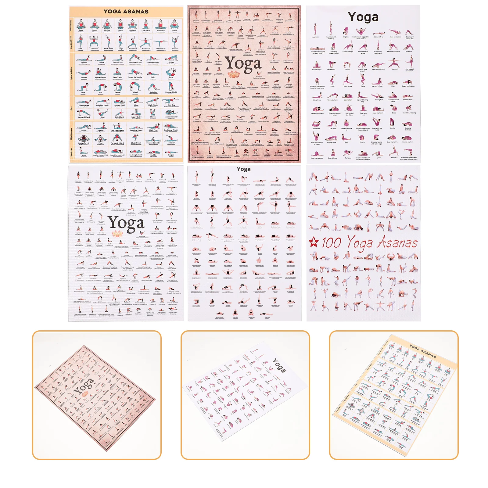 6 Pcs Yoga Poster Exercise Posters Retro Decor Accessories Delicate Wall Household Picture Canvas Home Poses Office
6 Pcs Yoga Poster Exercise Posters Retro Decor Accessories Delicate Wall Household Picture Canvas Home Poses Office