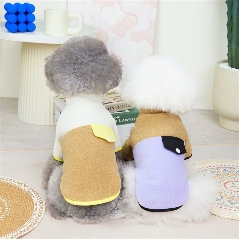 New Autumn and Winter Double Color Matching Pocket Two-leg Velvet Cashmere Spot Small and Medium Cat and Dog Clothing
New Autumn and Winter Double Color Matching Pocket Two-leg Velvet Cashmere Spot Small and Medium Cat and Dog Clothing