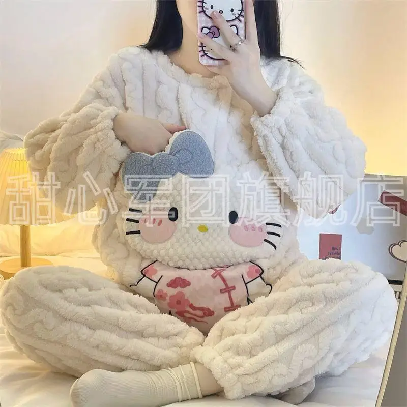 Hello Kitty Pajamas Set Coral Fleece Material Women Home Wear Autumn Winter Plus Thick Sweet Kt New Coral Fleece Sleepwear Set
Hello Kitty Pajamas Set Coral Fleece Material Women Home Wear Autumn Winter Plus Thick Sweet Kt New Coral Fleece Sleepwear Set