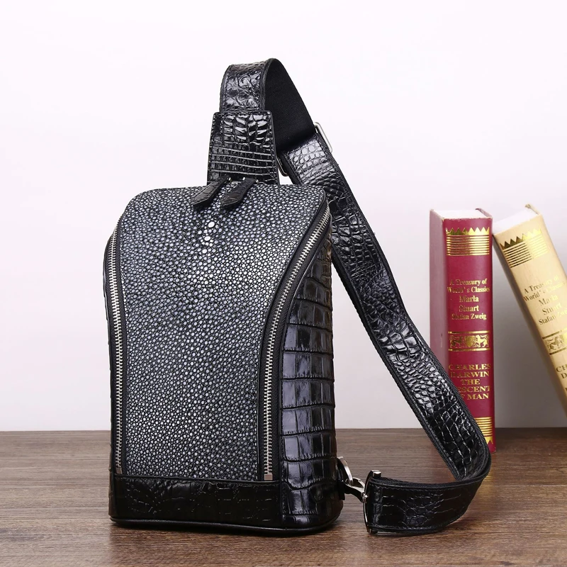 Real leather fish pattern men's chest bag diagonal cross chest bag high-quality cowhide leather bag men's bag outdoor large bags
Real leather fish pattern men's chest bag diagonal cross chest bag high-quality cowhide leather bag men's bag outdoor large bags