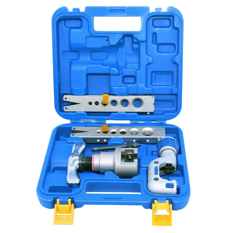 Набор инструментов для развальцовки труб из эксцентриковой медной трубы с резаком для труб кондиционера HAVC, инструменты VFT-808U
Набор инструментов для развальцовки труб из эксцентриковой медной трубы с резаком для труб кондиционера HAVC, инструменты VFT-808U