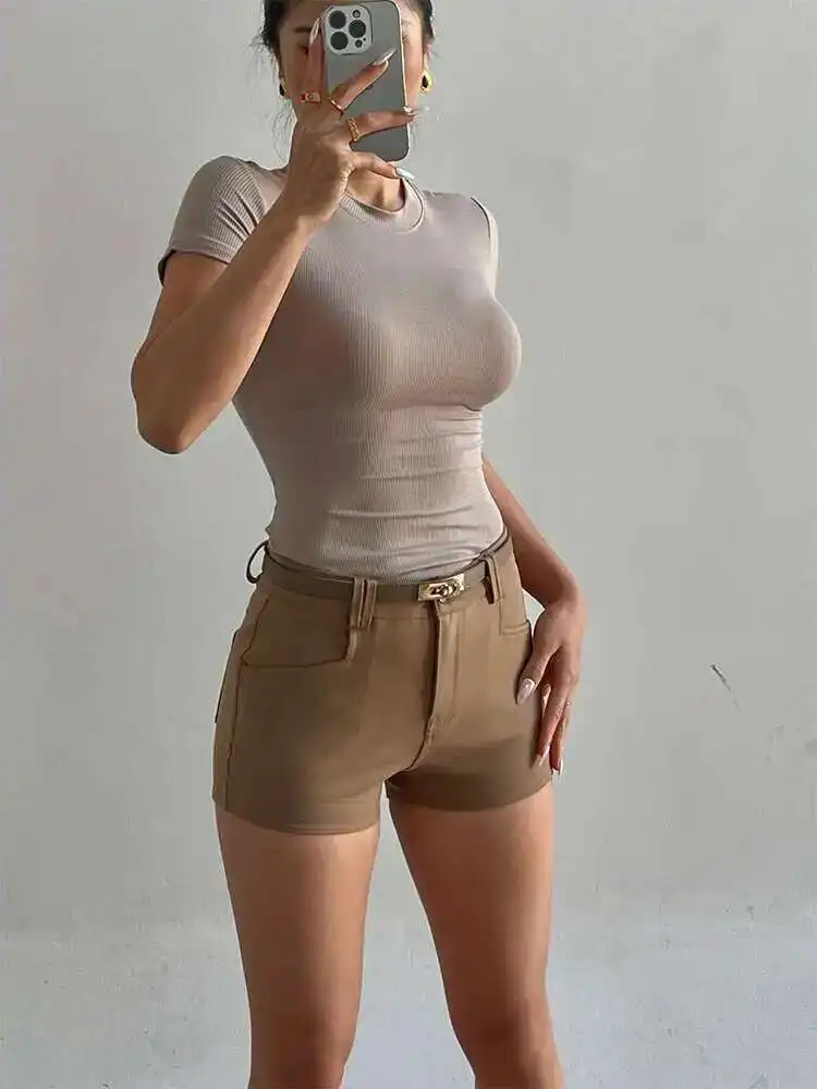 Girl Sexy Hot With Belt Casual Shorts For Women's Winter New High Waisted Slim Elastic Casual Hot Shorts Fashion Women W0V1
Girl Sexy Hot With Belt Casual Shorts For Women's Winter New High Waisted Slim Elastic Casual Hot Shorts Fashion Women W0V1