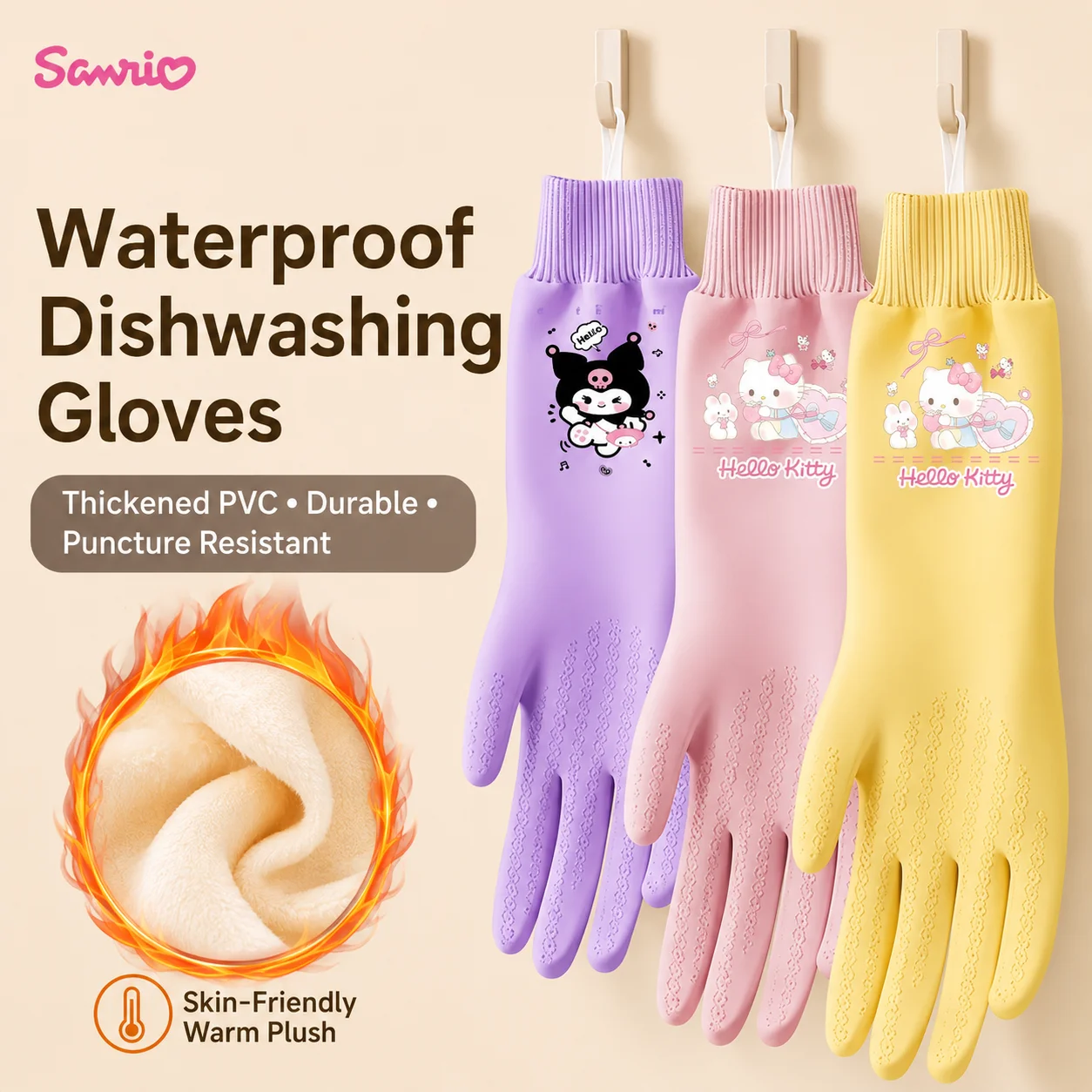 Sanrio Household Cleaning Dishwashing Waterproof Non-Slip Bathroom Scrubbing Gloves Winter Warm Fleece Cleaning Gardening Gloves
Sanrio Household Cleaning Dishwashing Waterproof Non-Slip Bathroom Scrubbing Gloves Winter Warm Fleece Cleaning Gardening Gloves
