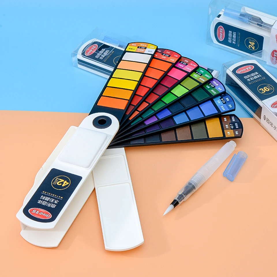 New 18/25/33/42 Colors Solid Watercolor Paint Set Water With Sponge & Water Brush Pen Painting Coloring For Student Art Supplies
New 18/25/33/42 Colors Solid Watercolor Paint Set Water With Sponge & Water Brush Pen Painting Coloring For Student Art Supplies
