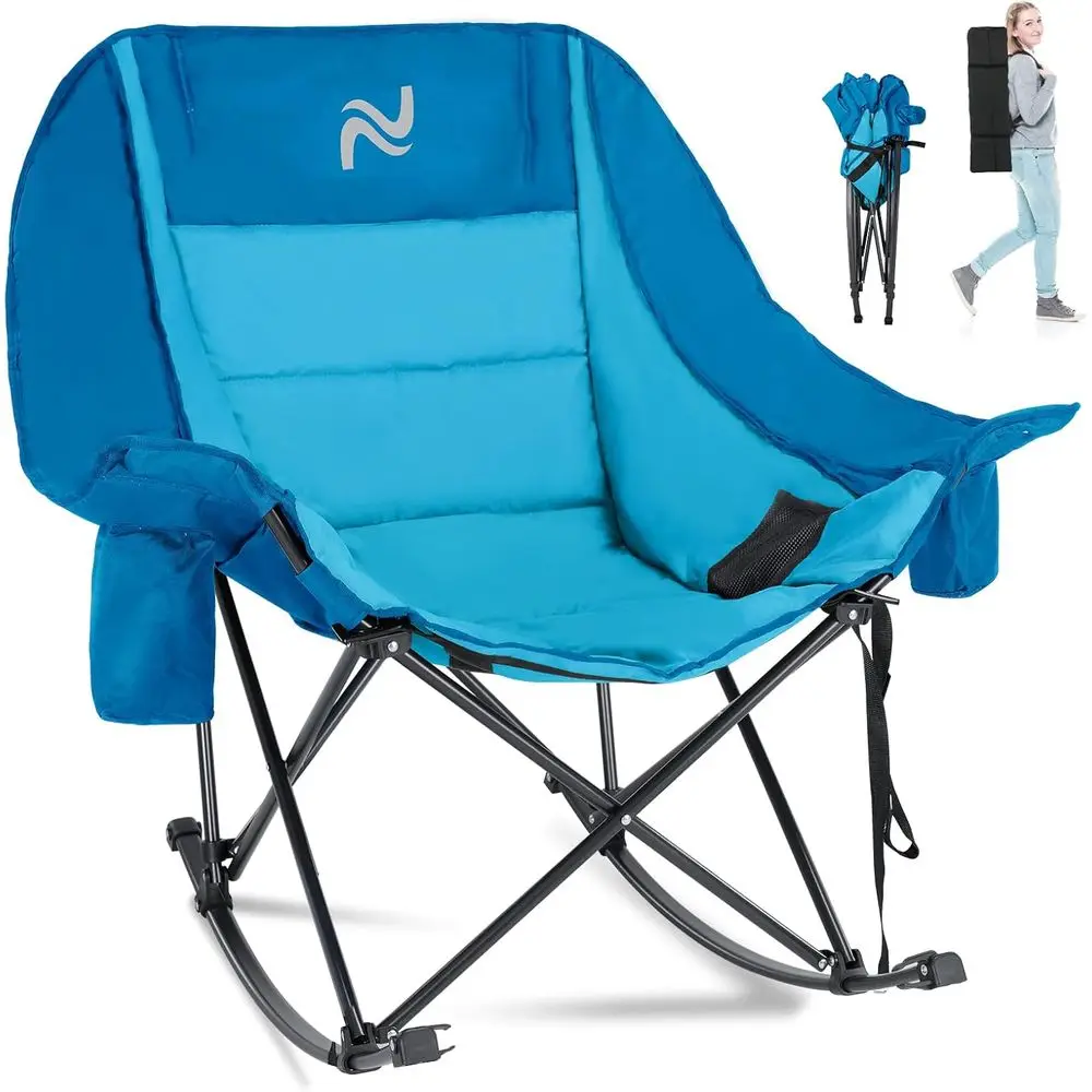 Extra-Large Padded Outdoor Rocking Chair with Cooler and Side Pocket, Portable Recliner for Camping, Patio, and Backyard
Extra-Large Padded Outdoor Rocking Chair with Cooler and Side Pocket, Portable Recliner for Camping, Patio, and Backyard