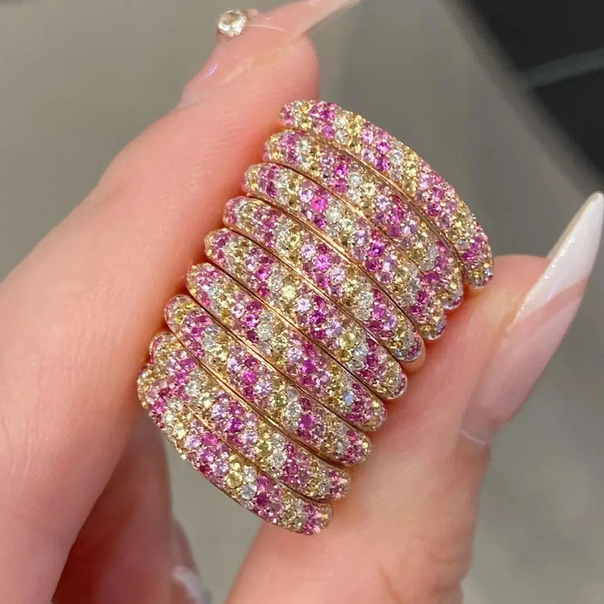 Bling Chic 925 Silver Pink Sapphire Eternity Ring For Bridal Wedding Pink Jewelry Two-tones Inifity Band Luxury Christmas Gifts
Bling Chic 925 Silver Pink Sapphire Eternity Ring For Bridal Wedding Pink Jewelry Two-tones Inifity Band Luxury Christmas Gifts