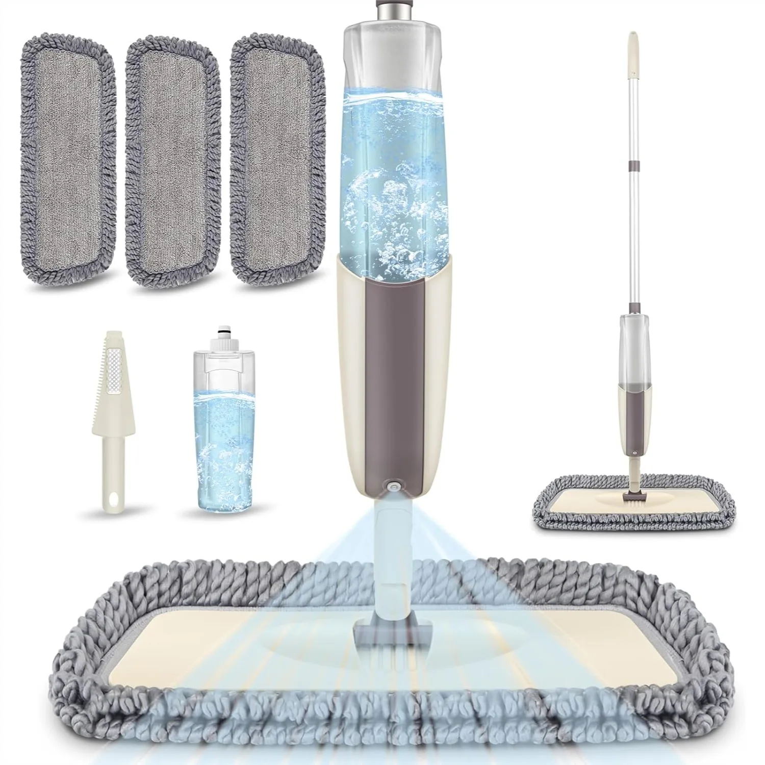 Spray Wet Mop for Hardwood Floor Cleaning with 3 Reusable Microfiber Pads
Spray Wet Mop for Hardwood Floor Cleaning with 3 Reusable Microfiber Pads