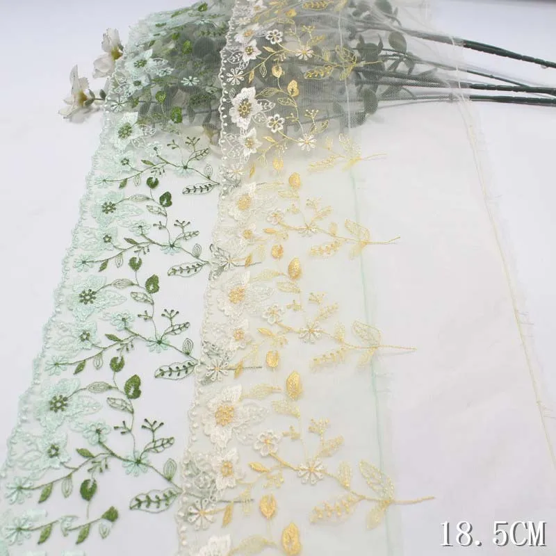 39Yards Green Yellow Flower Embroidery Lace Trimmings Tulle Lace Fabrics for Women Long Lace Wedding Evening Dress
39Yards Green Yellow Flower Embroidery Lace Trimmings Tulle Lace Fabrics for Women Long Lace Wedding Evening Dress
